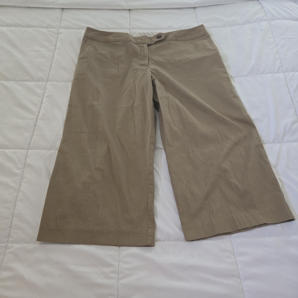 George Women's Tan Wide-Leg Cropped Pants